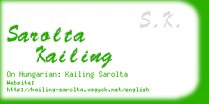 sarolta kailing business card